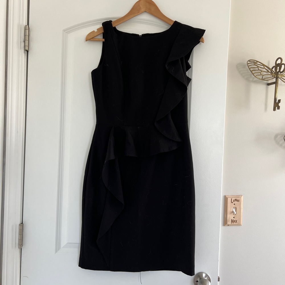 Calvin Klein Black Ruffle Dress